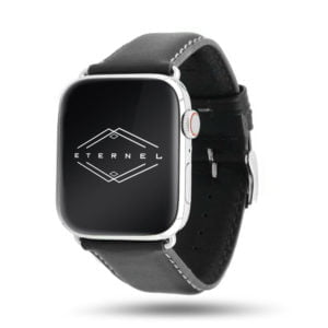 Corium noir Apple Watch - Bracelet cuir de veau étanche