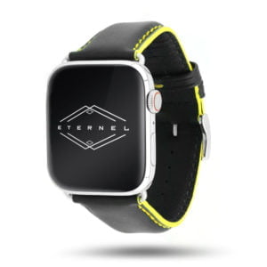 Corium noir Apple Watch - Bracelet cuir de veau étanche