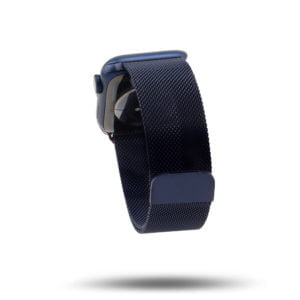 Dos du bracelet milanais Apple Watch bleu Band-Band avec Apple Watch bleu series 6