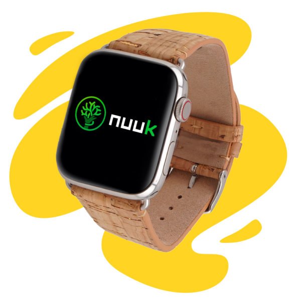 Nuuk - Starmania - Bracelet végan liège avec paillettes dorées - Apple Watch