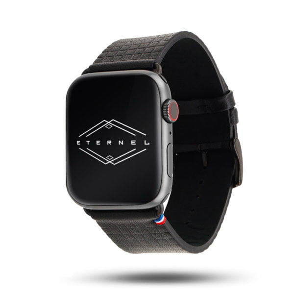 Carbone Eternel Paris - Bracelet Cuir Apple Watch Motif Damier