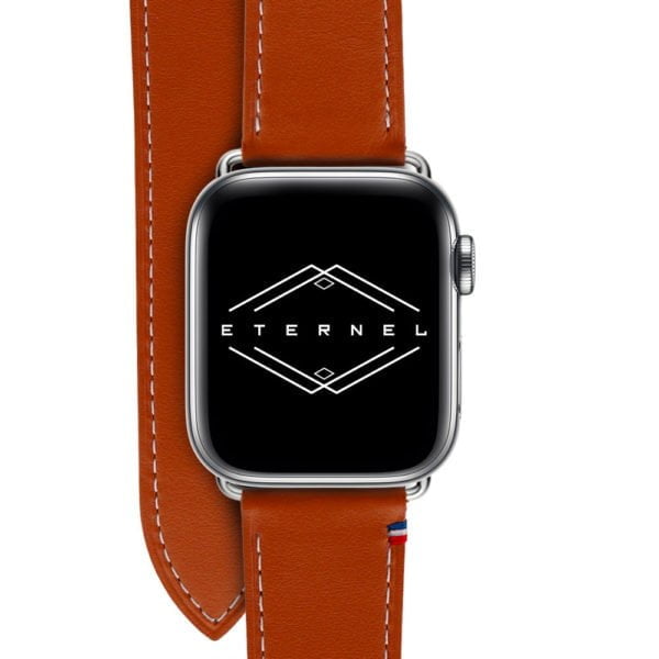 Bracelet ETERNEL en cuir marine compatible avec Apple Watch toutes