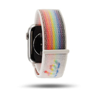 fermture à scratch du bracelet pride Apple Watch blanc
